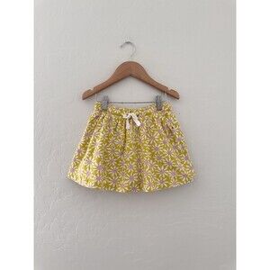 Hanna Andersson Girls Skirt Skort Size 5 Yellow Floral Ladybug Elastic Waist